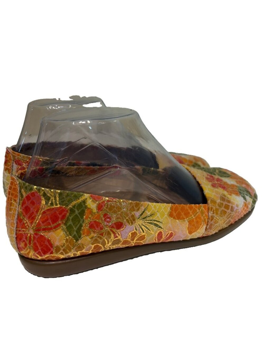 Aerosoles Stitch N Turn Floral Leather Ballet Flats Womens Sz 8 Colorful Reptile